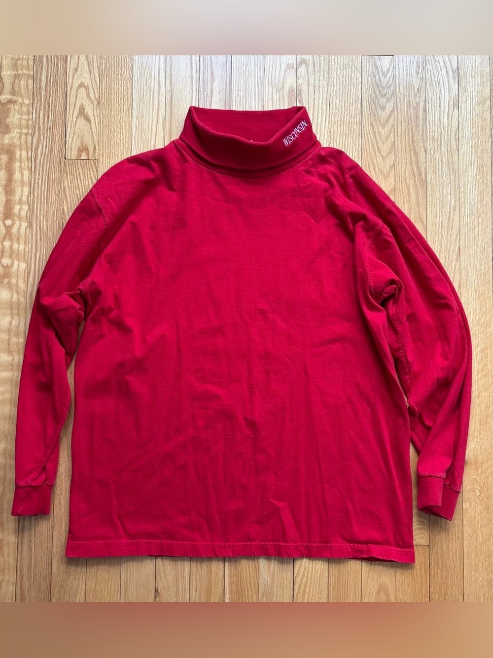 Vintage Wisconsin Badgers Savvy Men’s Turtleneck Pullover Large Red Solid